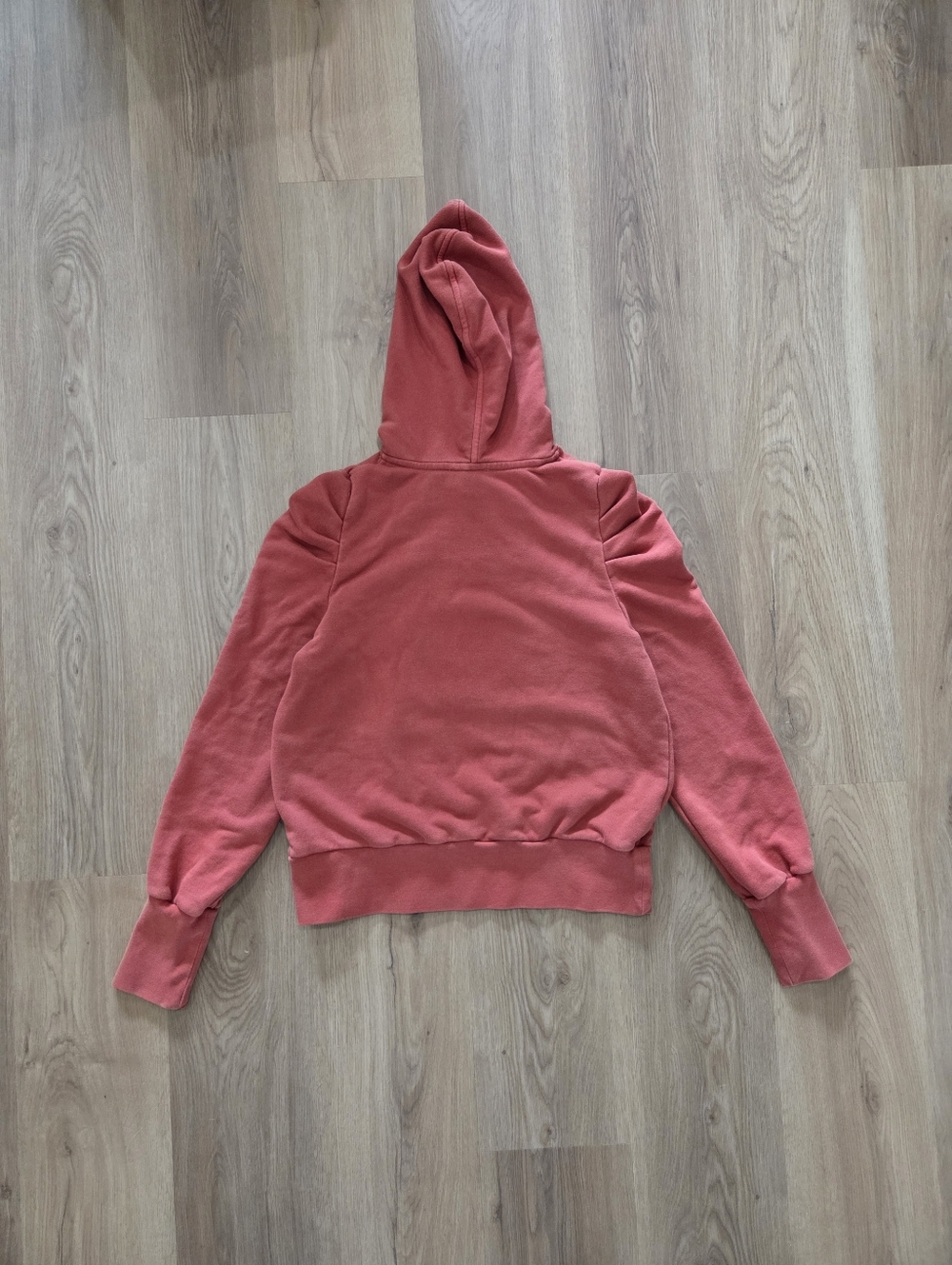 Evereve Wmns Tyra Puff Sleeve Hoodie M Burnt Red Preppy Cozy Girly Comfy Casual - Picture 9 of 9